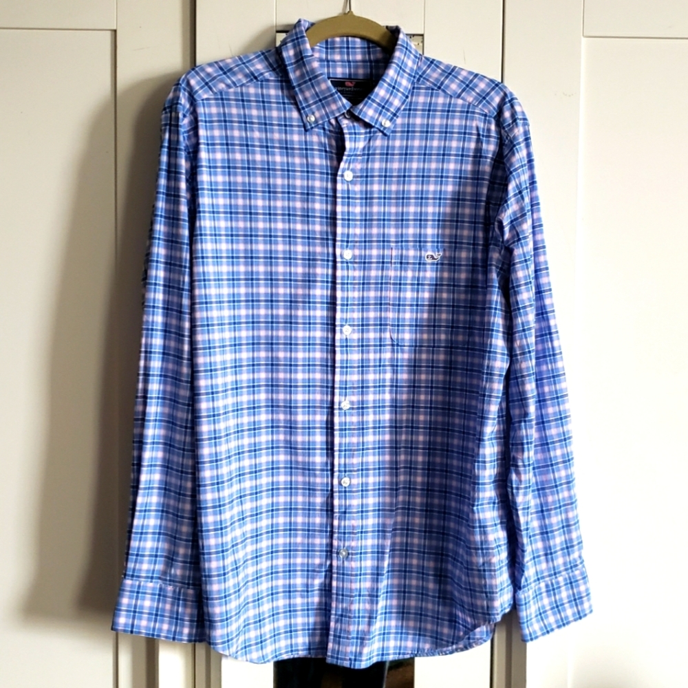 Vineyard Vines Classic Fit Performance Men's Long Sleeve Tee Size Large